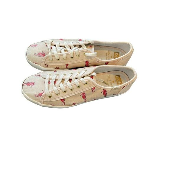 Kate Spade ♠️ RARE Keds X Seahorse Distressed Blush Nude Sneakers Shoes Flats - Picture 6 of 6